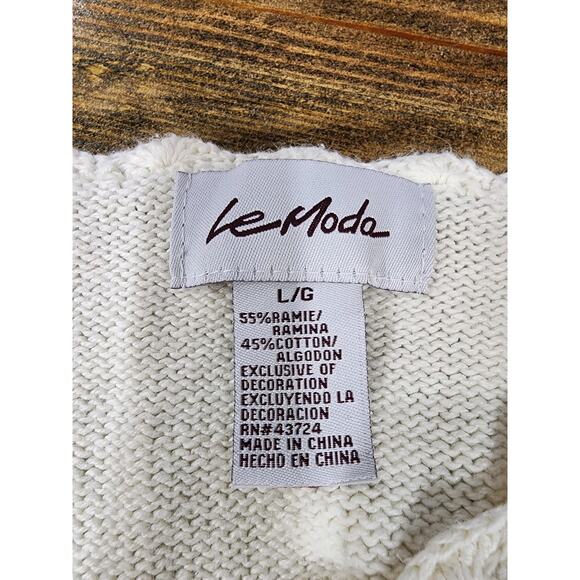 Le Moda Cream Size Large Sweater Christmas Tree - Picture 8 of 14